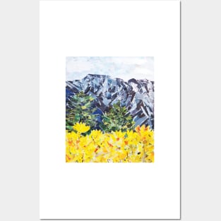 Mountain Flowers Collage Posters and Art